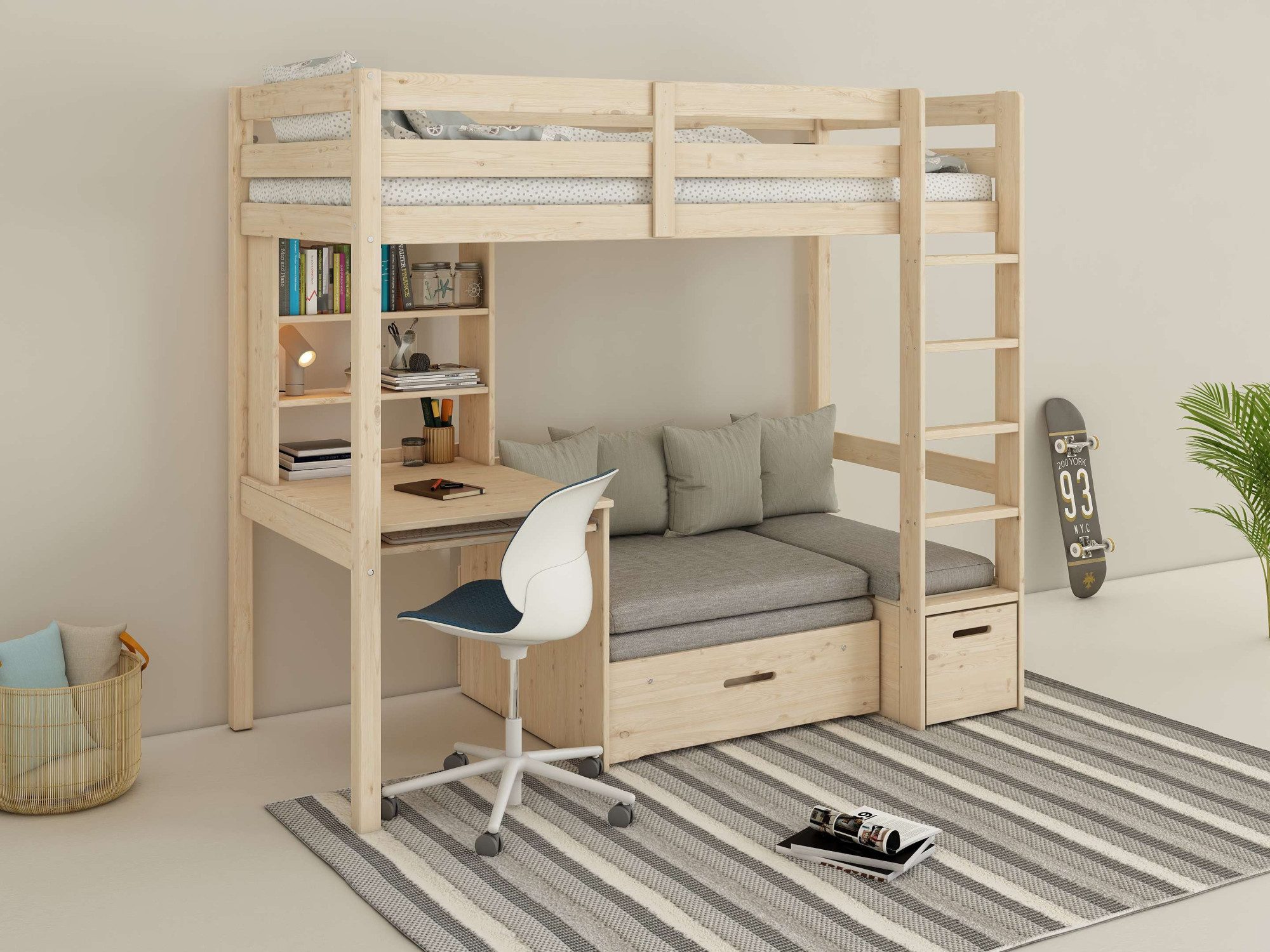 Lüttenhütt Etagenbett HENNE' TOPSELLER! Hochbett, Ideal für kleine Räume, 2 günstig online kaufen