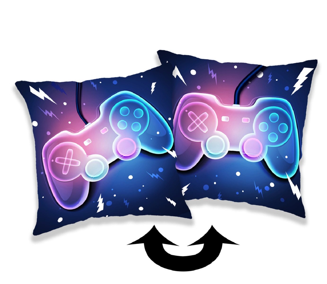 COFI 1453 Dekokissen Gamer Kopfkissen (1 Stück) mit beidseitigem Digitaldru günstig online kaufen