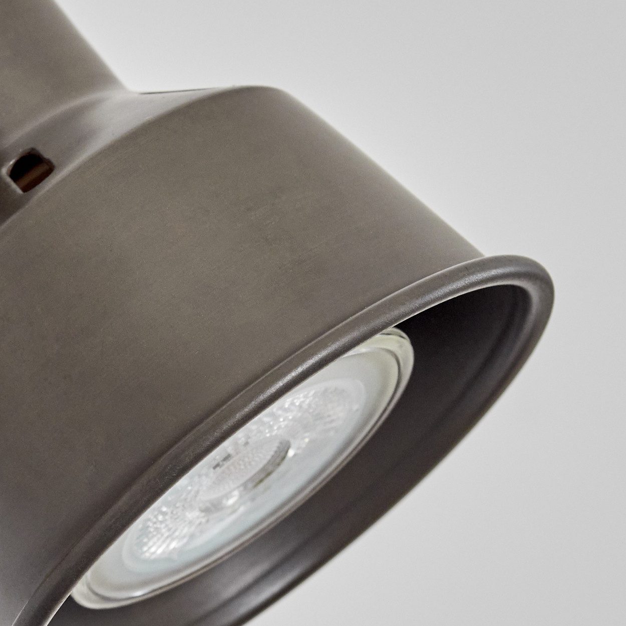 hofstein Wandleuchte Wandlampe aus Holz/Metall in Dunkelbraun/Stahlfarben, ohne Leuchtmittel, Leuchte im modernen Industrial Design mit verstellbarem Schirm, E27
