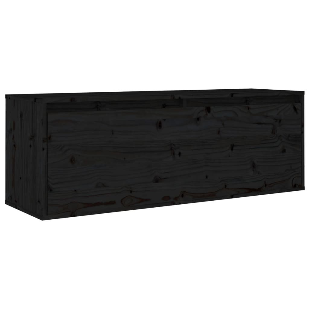 100x30x35 Schwarz Kiefer, Massivholz vidaXL cm 1-tlg. Regal Wandschrank