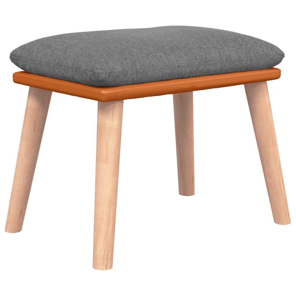 Polsterhocker Fußhocker Hellgrau 45x29,5x35 cm Stoff und Kunstleder