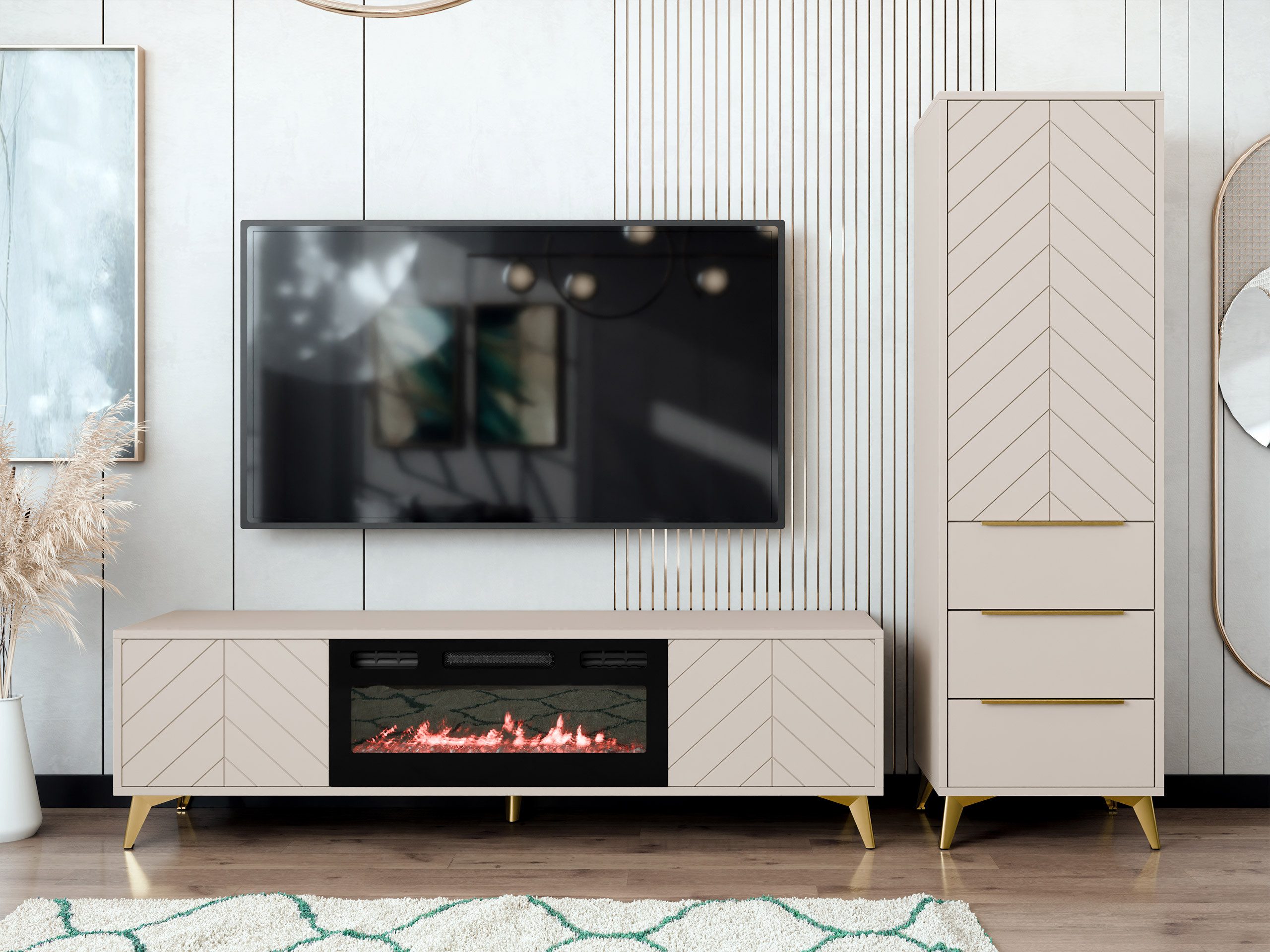 MIRJAN24 Wohnzimmer-Set Xylix III, (2er-Set, Kleiderschrank, TV-Lowboard mi günstig online kaufen