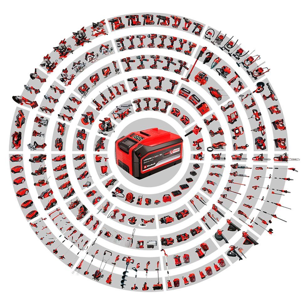 Akkus, Schnellladegerät, 64-tlg. 2 inkl. Zubehör Li-i und Einhell TE-CD (Set), +64, 18/40 Akku-Schlagbohrschrauber Koffer