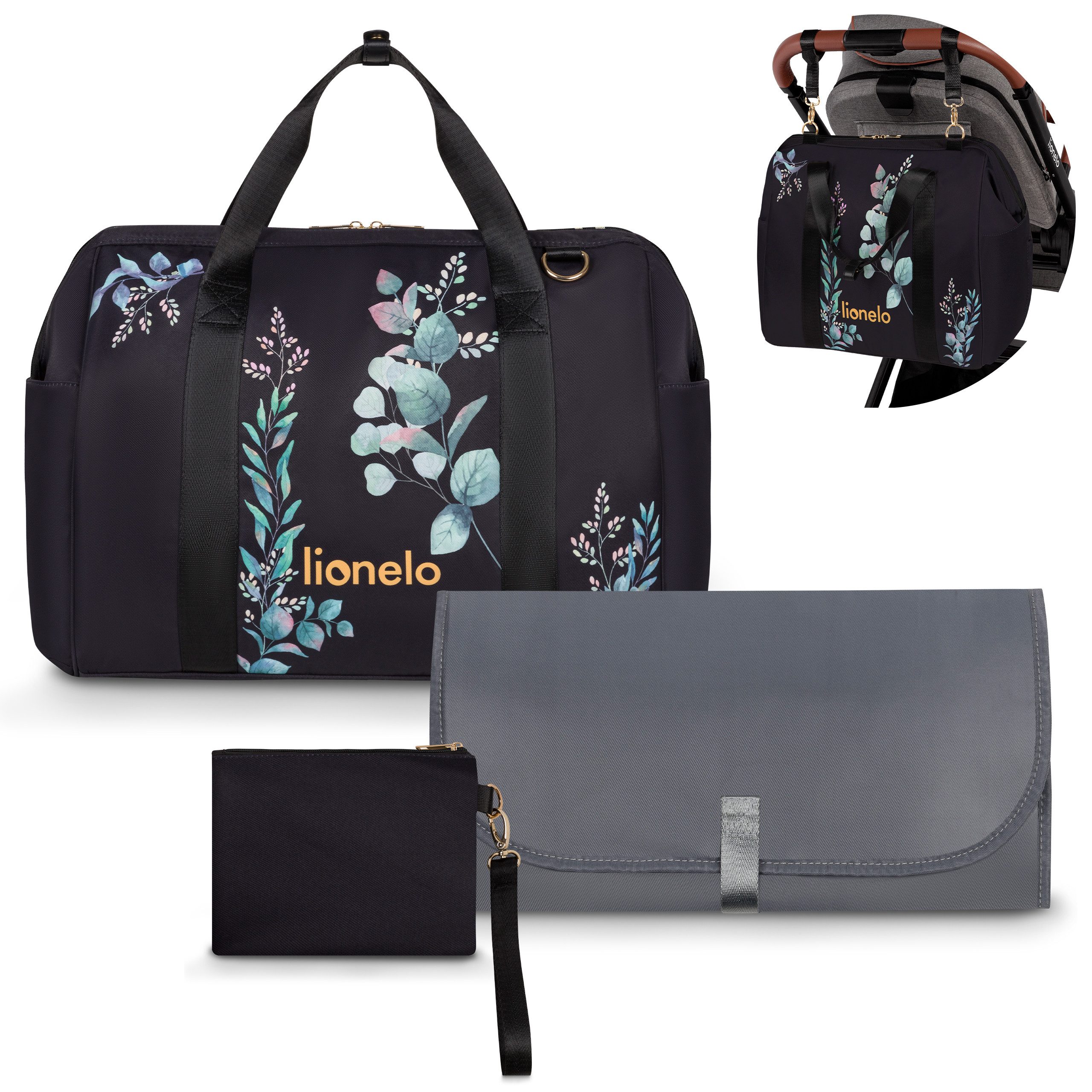 lionelo Wickeltasche Ida (TOP, 20 L), Wickelunterlage Thermo-Taschen inkl. Kosmetiktasche