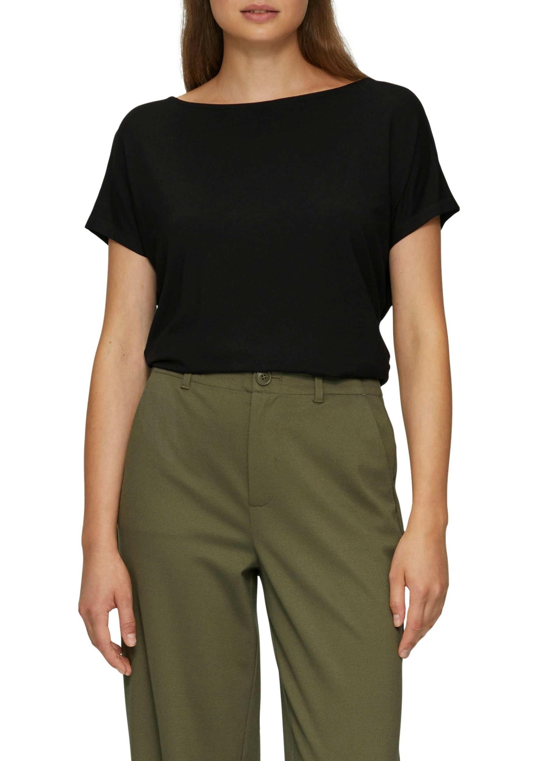 s.Oliver T-Shirt - Shirt - Kurzarmshirt - Jerseyshirt mit überschnittenen S günstig online kaufen