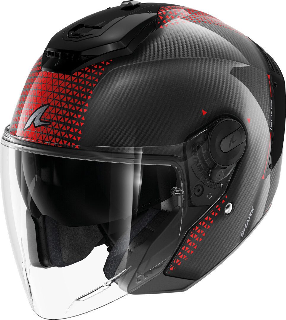 Shark Motorradhelm RS Jet Carbon Ikonik Jethelm, vorbereitet für Kommunikationssystem,integriertes Sonnenvisier