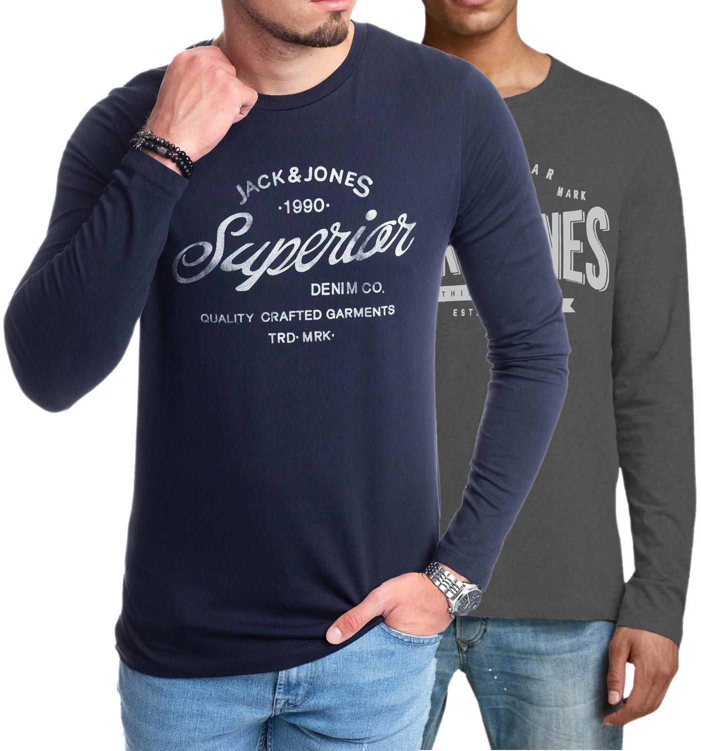 Langarmshirt stilvolles Regular Fit Longsleeve mit Printdruck