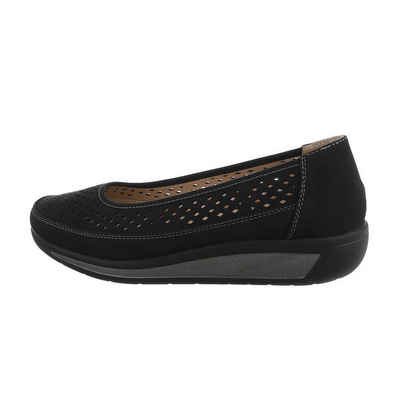 Ital-Design Damen Schlupfschuhe Freizeit Slipper Flach Slipper in Schwarz