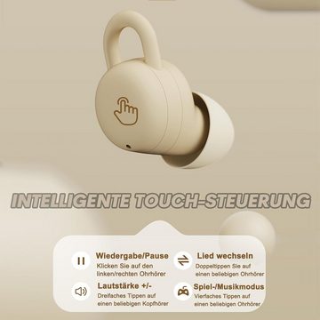 Xmenha leicht Mini In-Ear-Kopfhörer (Kraftvoller Klang und klarer Bass dank der 6-mm-Lautsprecher und Noise Cancelling., Einschlafen mit Noise Cancelling und langanhaltender Akkulaufzeit)