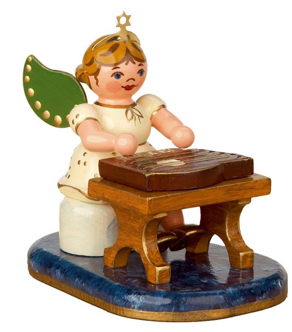 Hubrig Volkskunst Zschorlau Erzgebirge Engelfigur Hubrig Engel mit Zither