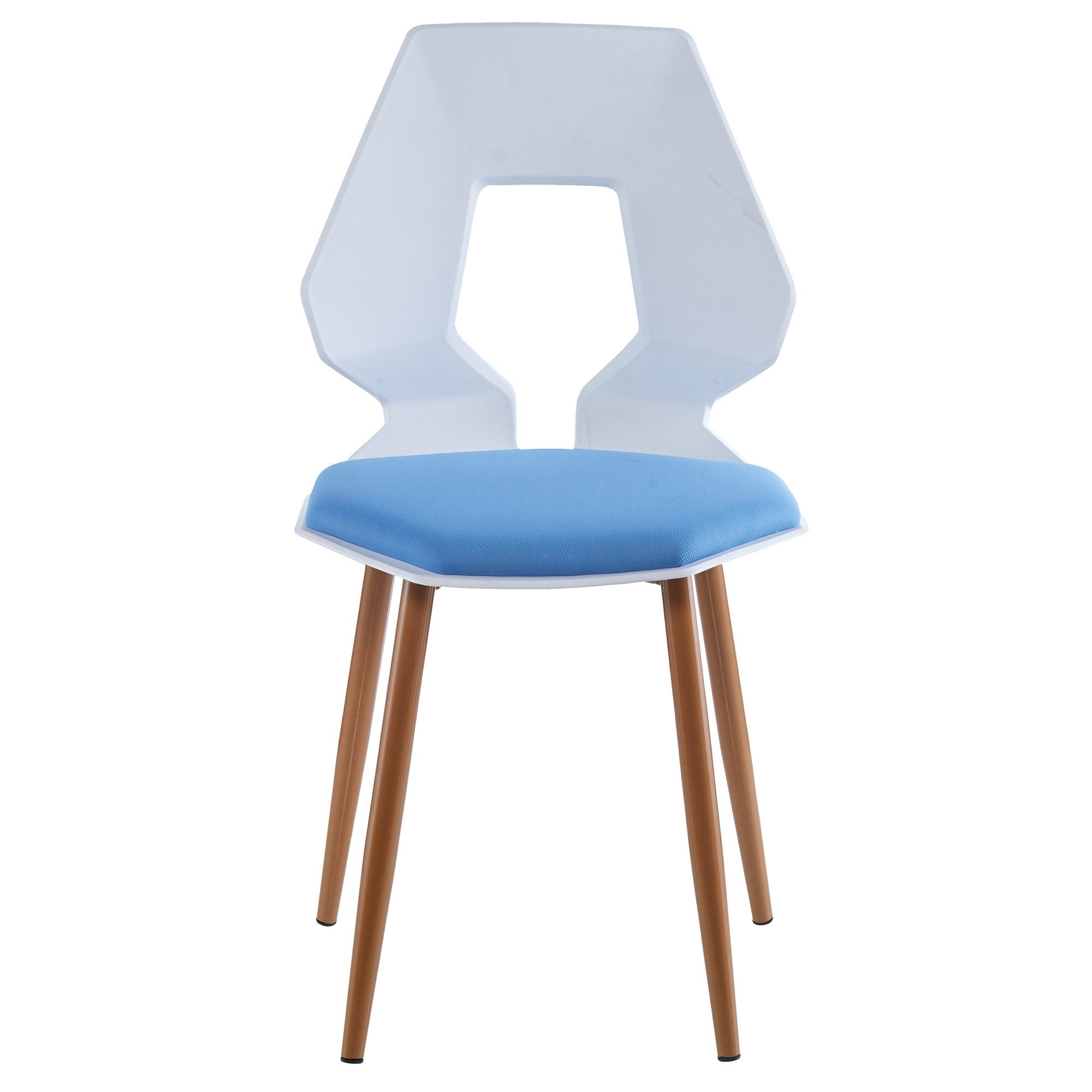 Hartplastik in Optik Essstuhl Dorian Hellblau Küchenstuhl stabiler Set, Esszimmerstuhl / oder aus 2 (2er futuristischer TRISENS 4er St), Weiß