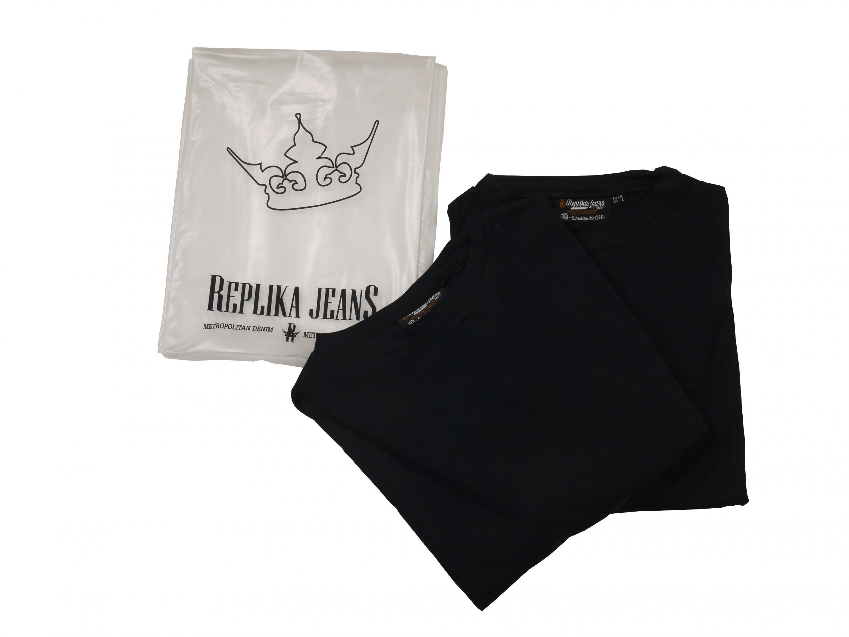 north 56 4 T-Shirt 2er-Pack T-Shirts von Allsize in großen Größen bis 8XL, schwarz