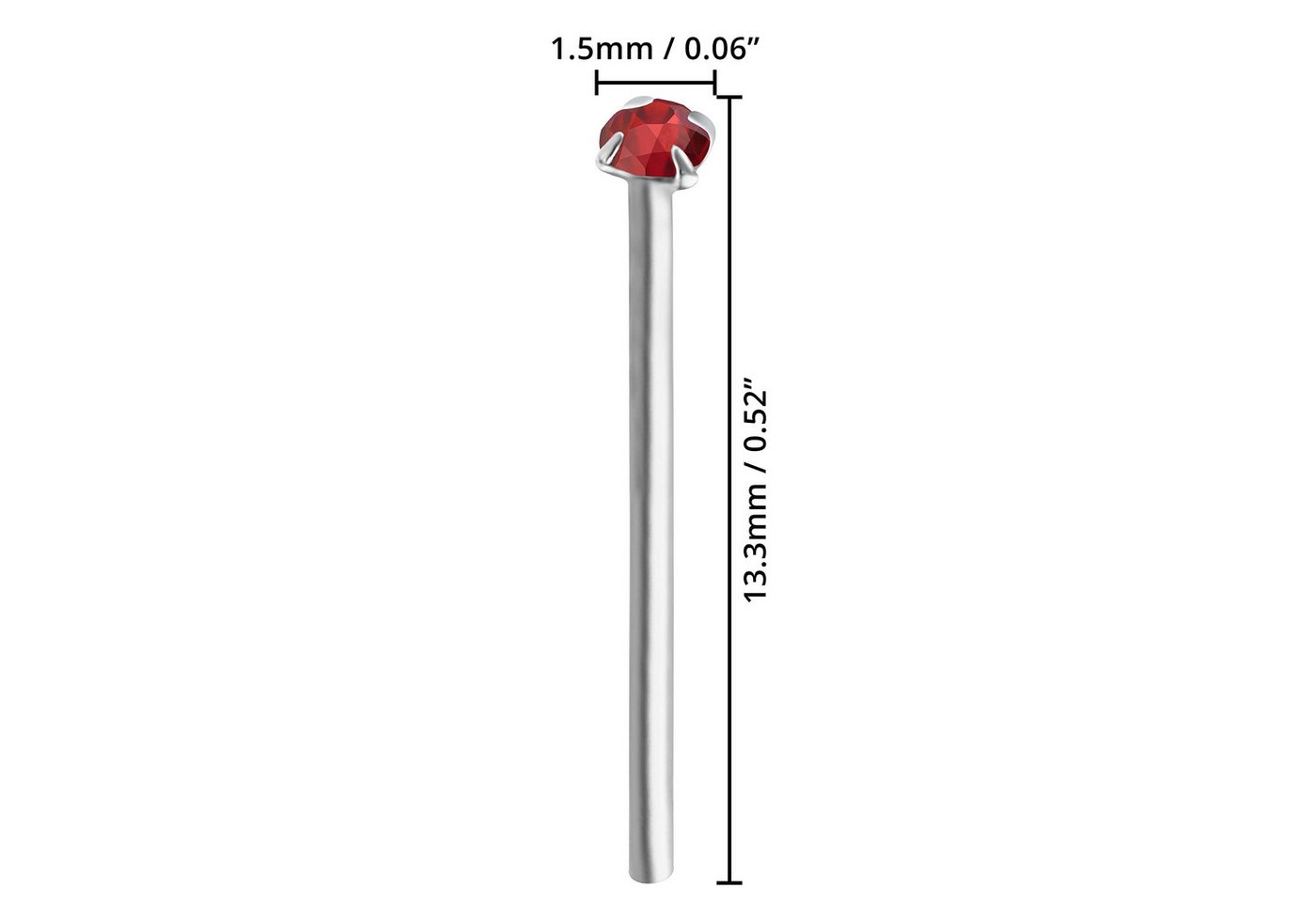 Thumbnail - Kurtzy Bastelperlen Nasenpiercing Set 20 Stück 1,8mm Edelstahl Kristall Bunt, (1-tlg)