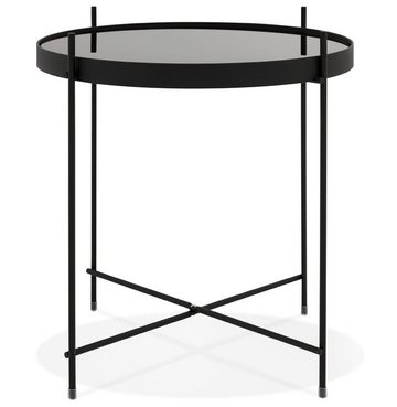 KADIMA DESIGN Beistelltisch PIPER MINI Couchtisch Anstelltisch Glas Schwarz