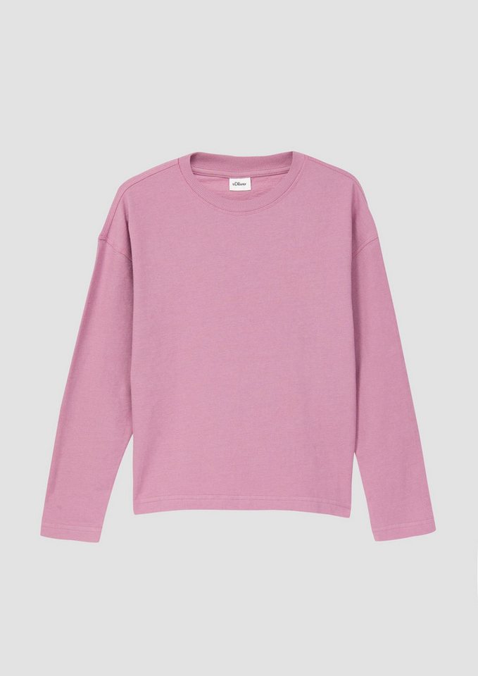s.Oliver Langarmshirt T-Shirt Longsleeve im Boxy Fit aus Struktur-Jersey