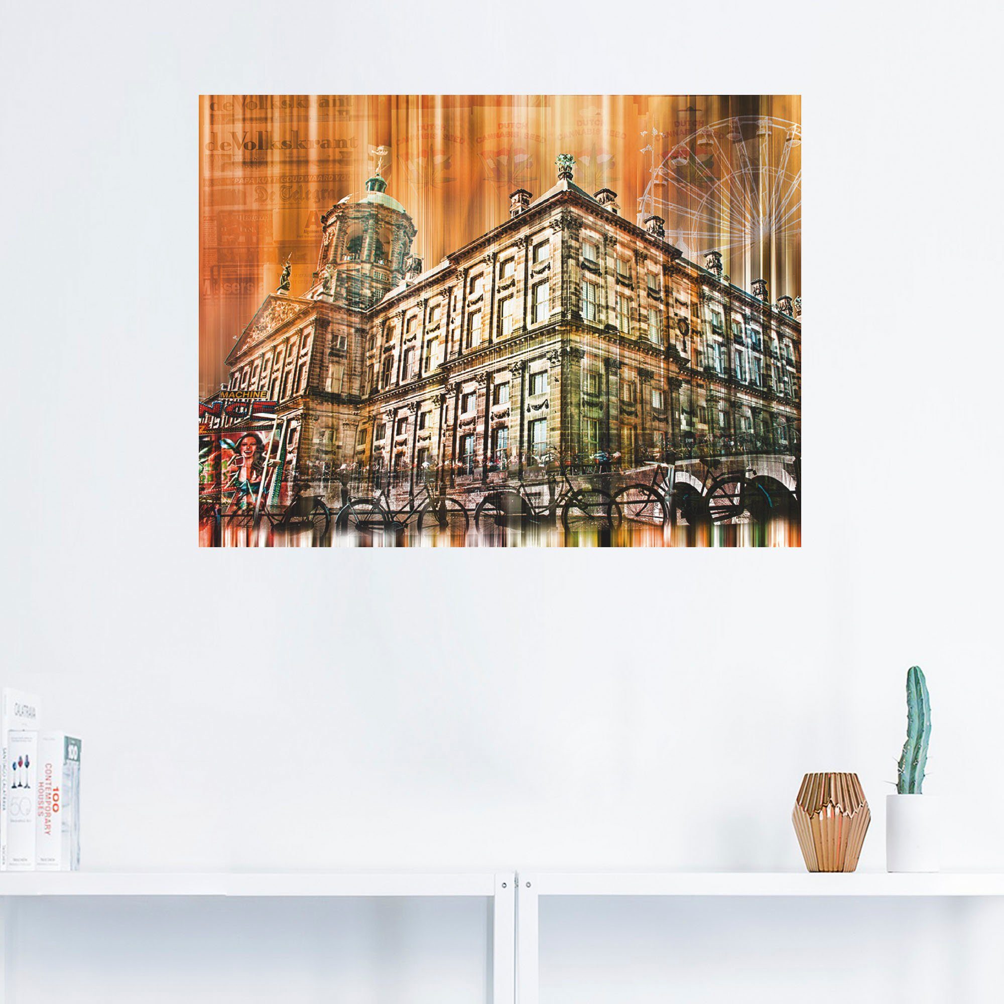oder versch. Wandbild Artland (1 St), als in Wandaufkleber Poster Amsterdam Leinwandbild, Größen 01, Gebäude Collage