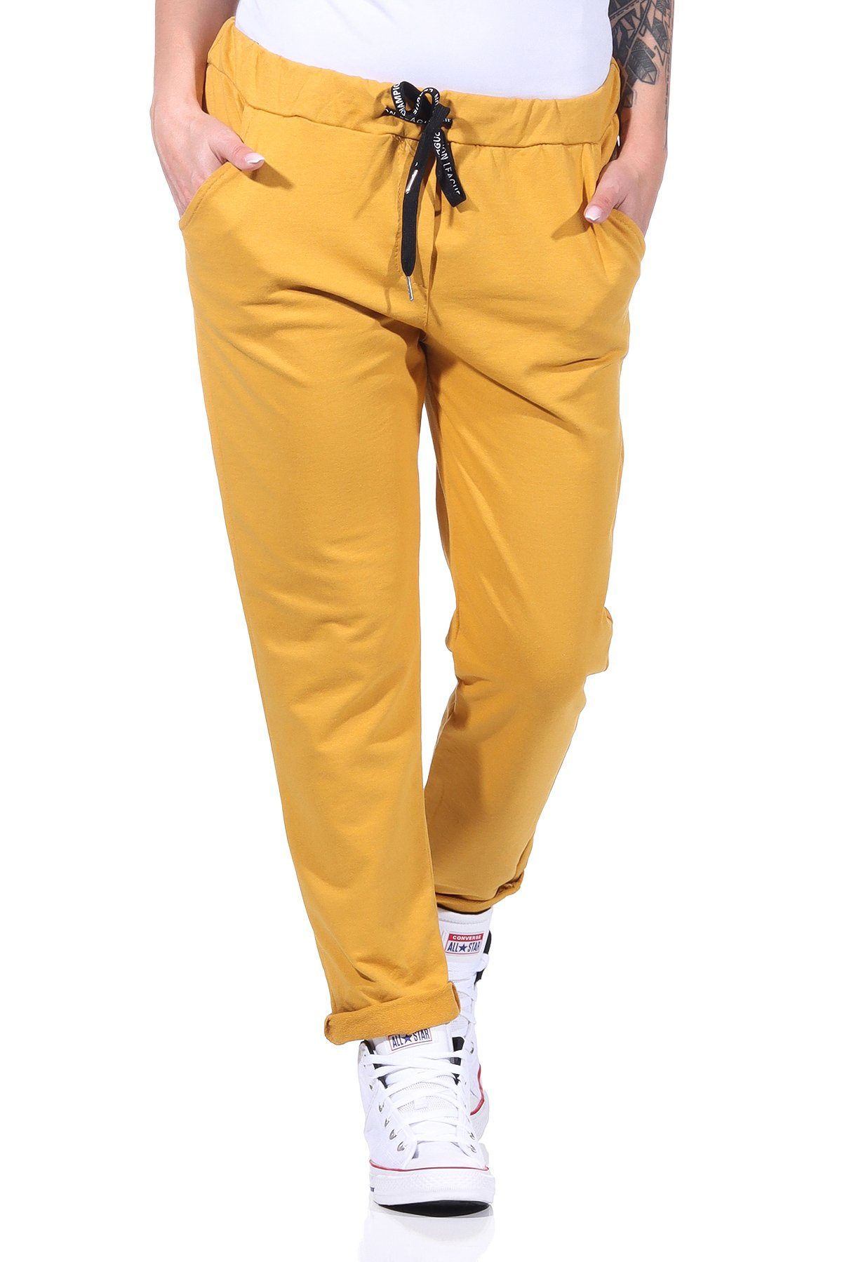 CLEO STYLE Jogginghose Jogginghose 20 Senf