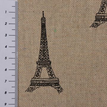 SCHÖNER LEBEN. Tischläufer SCHÖNER LEBEN. Tischläufer Leinenlook Paris Eiffelturm natur schwarz, handmade