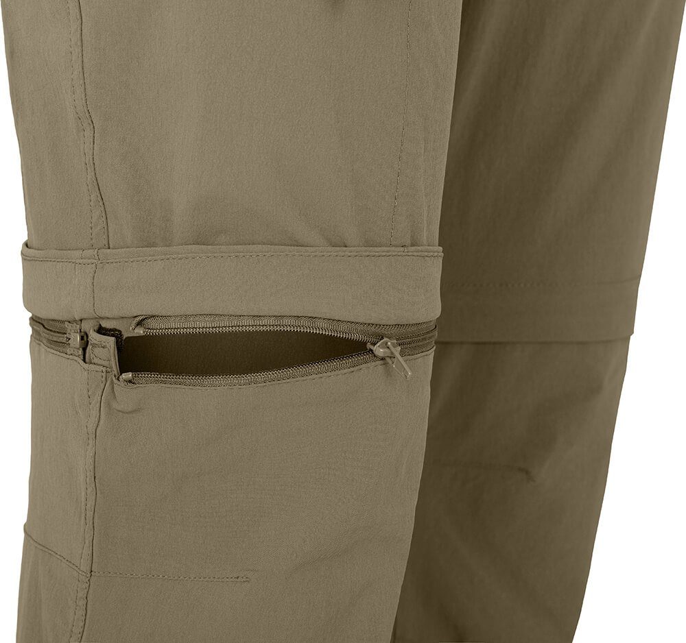 Bergson Zip-off-Hose YORK Zipp-Off Damen Wanderhose, vielseitig, pflegeleicht, Kurzgrößen, beige