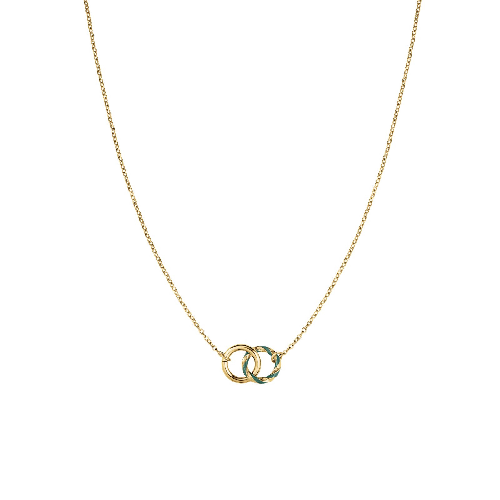 ROSEFIELD Edelstahlkette ROSEFIELD Emerald Duo Necklace Smaragd-Duo-Halskette Goldfarben