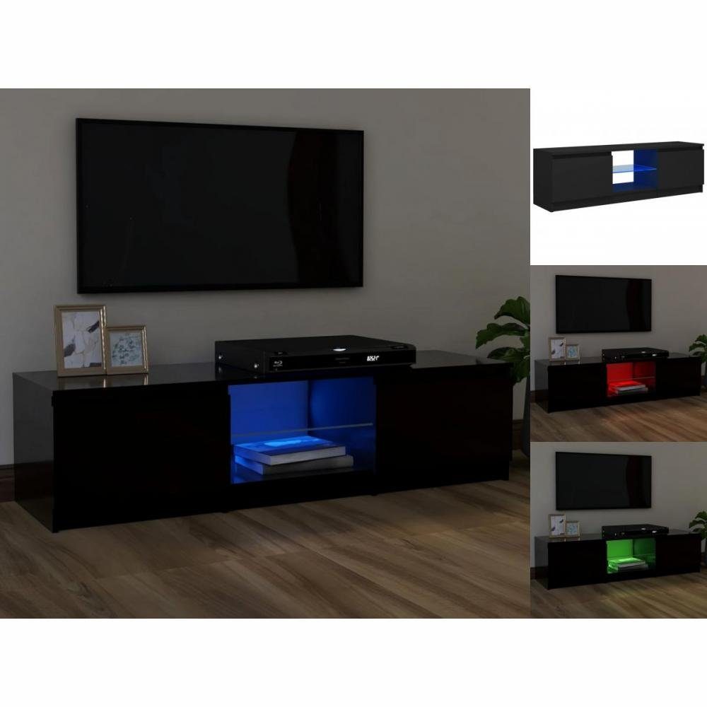 vidaXL TV-Schrank TV-Schrank mit LED-Leuchten Schwarz 120x30x35,5 cm Lowboard
