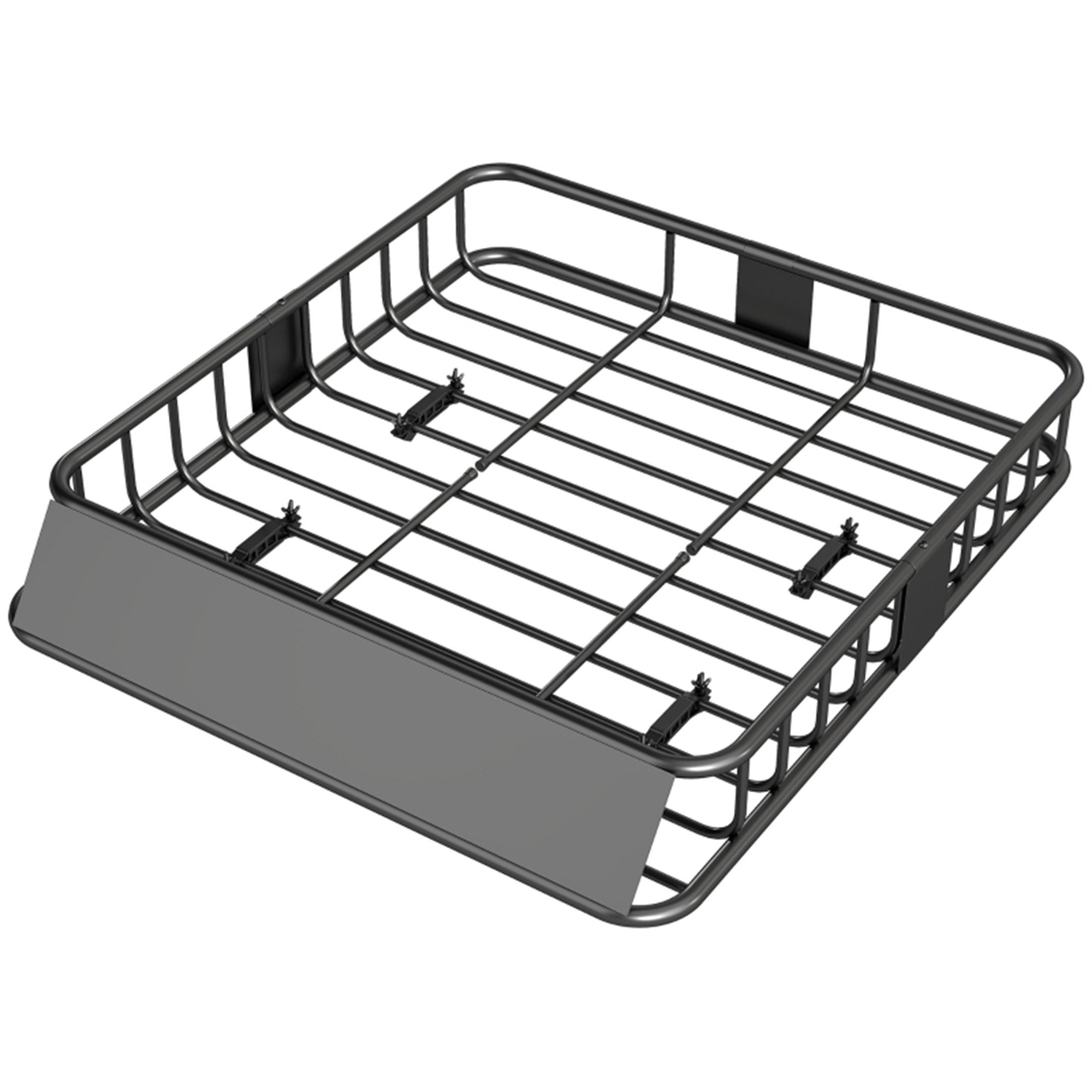 MC Star Dachträger Dachgepäckträger Universal Dachkorb mit Windschutz, Fracht (aus Stahl, Auto Gepäckträger bis 90,7kg belastbar Dachträger Dach Gepäckkorb für SUV Trucks 110,5 x 99,5 x 18,5cm Schwarz)