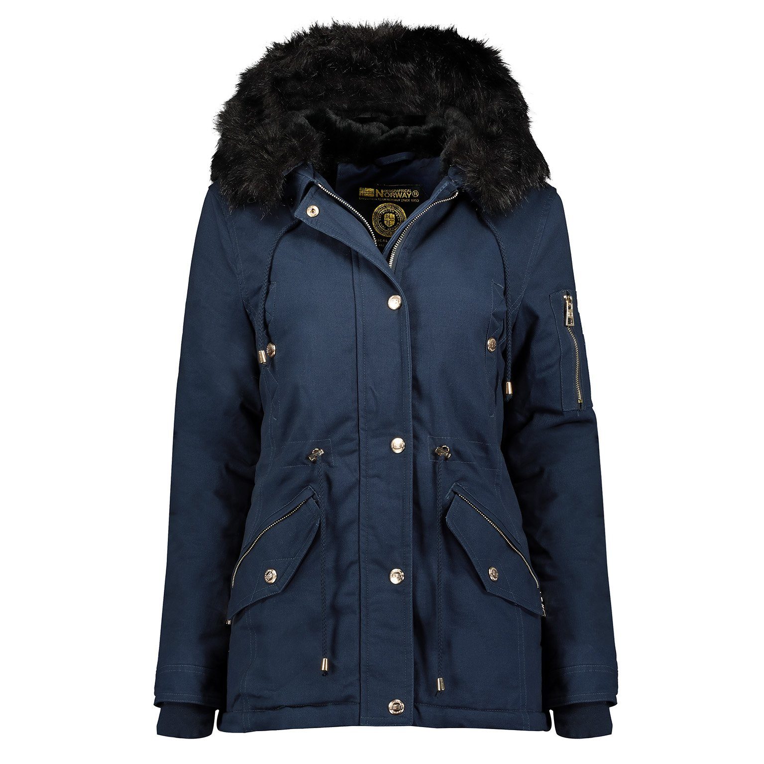Geographical Norway Winterjacke Damen Outdoor Jacke in Unifarbe, mit abnehm günstig online kaufen