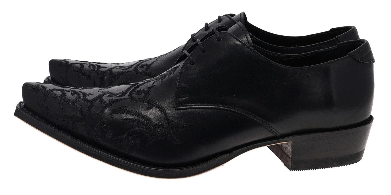Sendra Boots 7650 Schwarz Schnürschuh Rahmengenähte Schnürschuhe