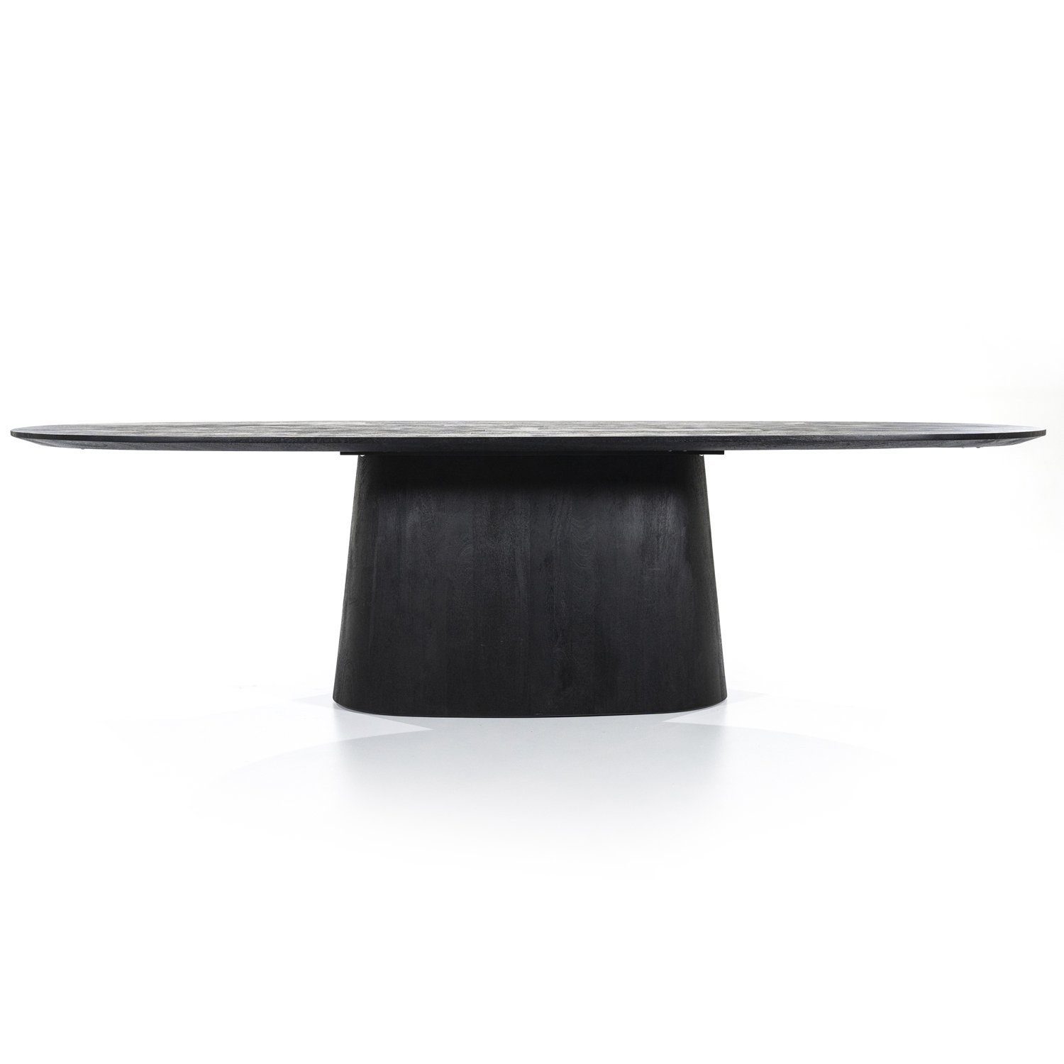 LEVEN Lifestyle Esstisch Esszimmertisch oval 200 cm schwarz massiv