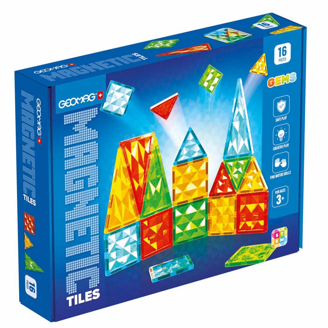 Geomag™ Magnetic Tiles Gems (4100) Magnetspielbausteine, (16 St)