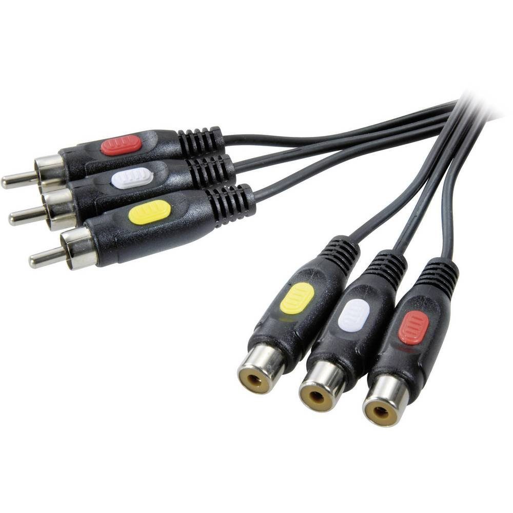 SpeaKa Professional Speaka Verlängerungskabel 3x Cinch 2 m Audio- &  Video-Kabel, (2.00 cm)