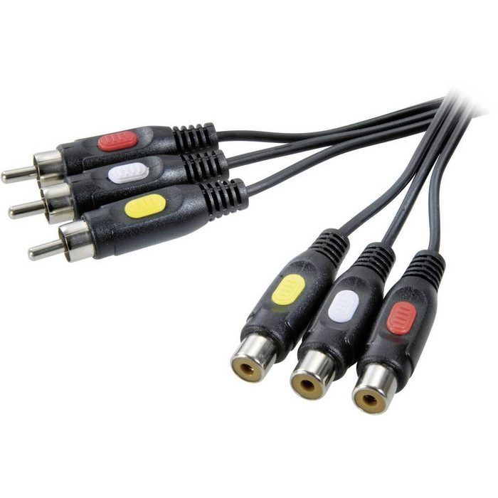 SpeaKa Professional Speaka Verlängerungskabel 3x Cinch 2 m Audio- & Video-Kabel (2.00 cm)