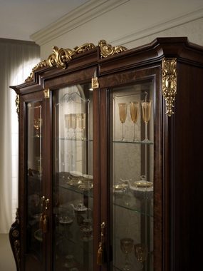 JVmoebel Vitrine arredoclassic™ XXL Vitrine Glas Wandschrank Vitrinen Regal Barock