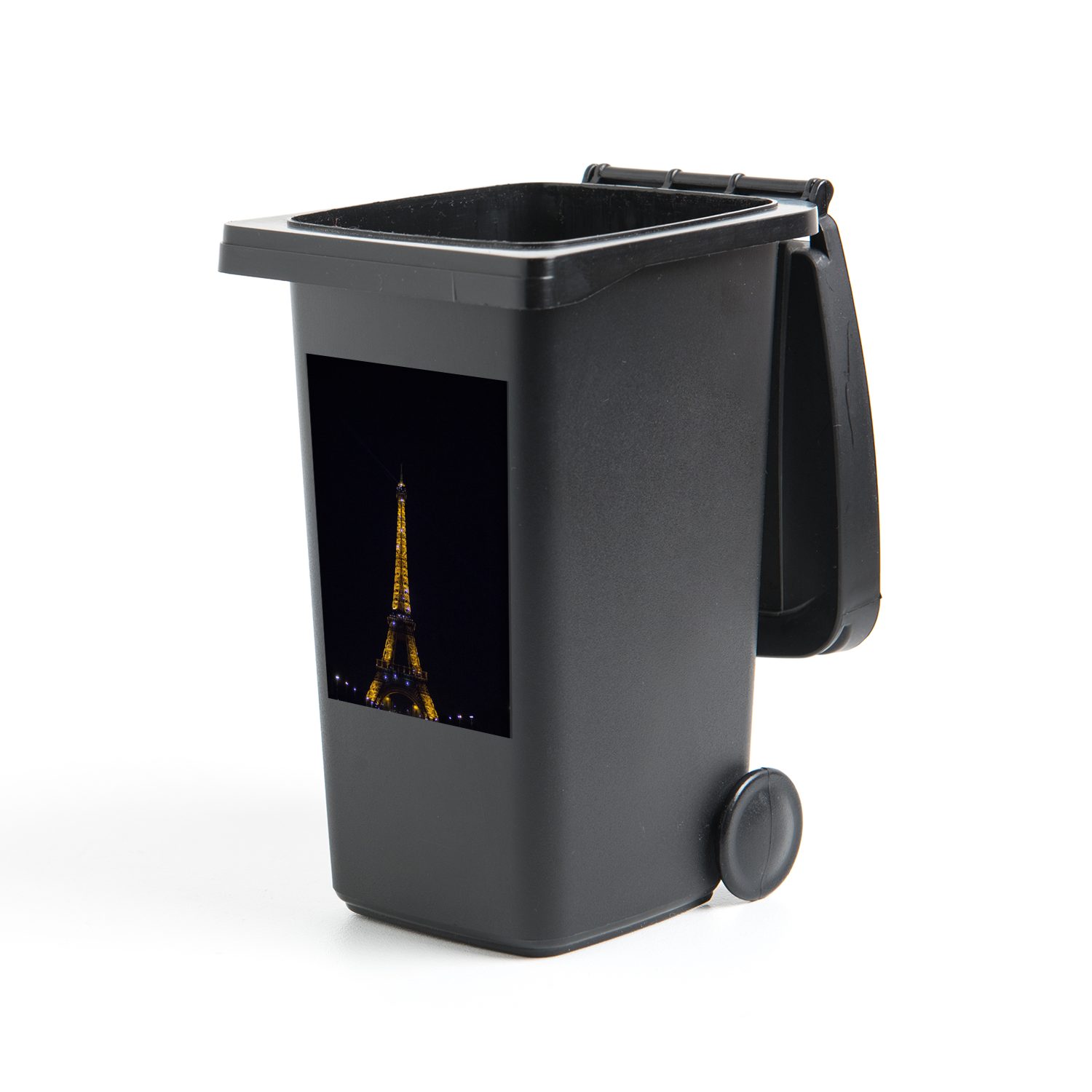 MuchoWow Wandsticker Eiffelturm - Nacht - Lichter (1 St), Mülleimer-aufkleber, Mülltonne, Sticker, Container, Abfalbehälter