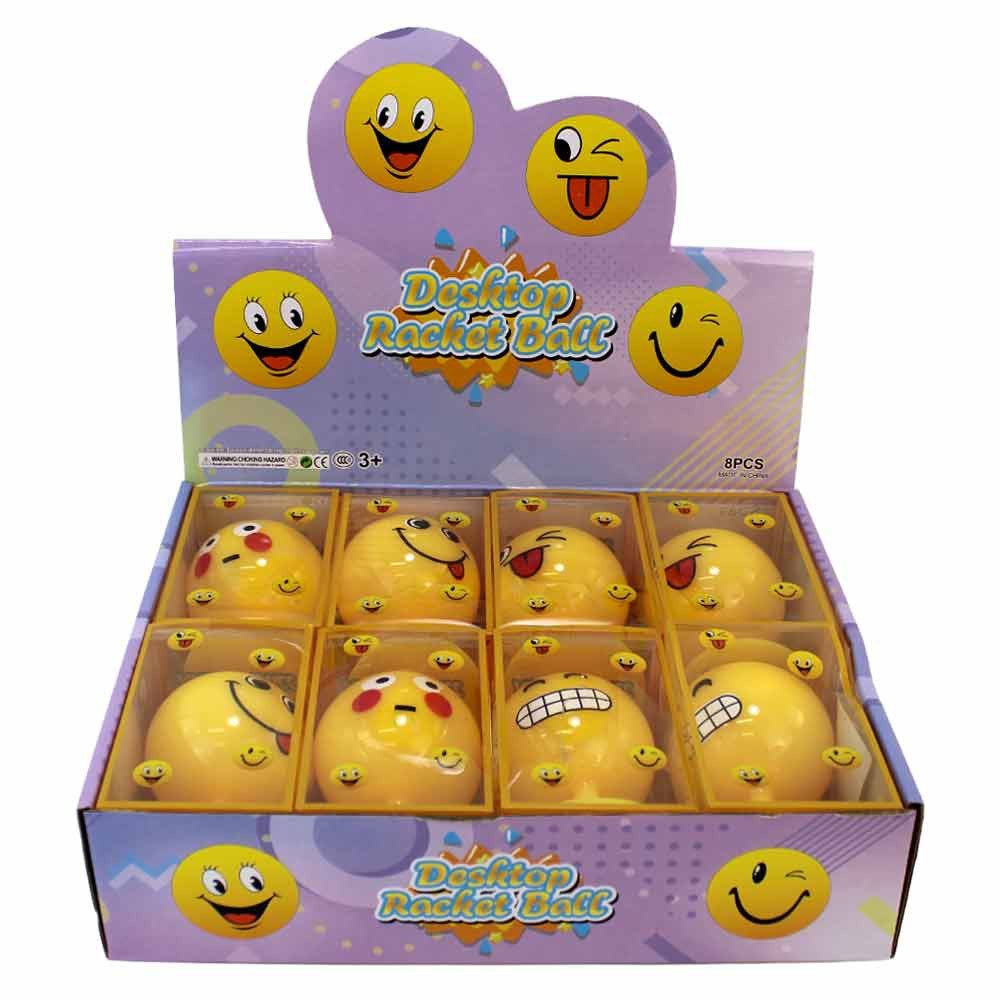 Spielball Schreibtisch Punching Ball Smileys gelb - ca. 11 cm