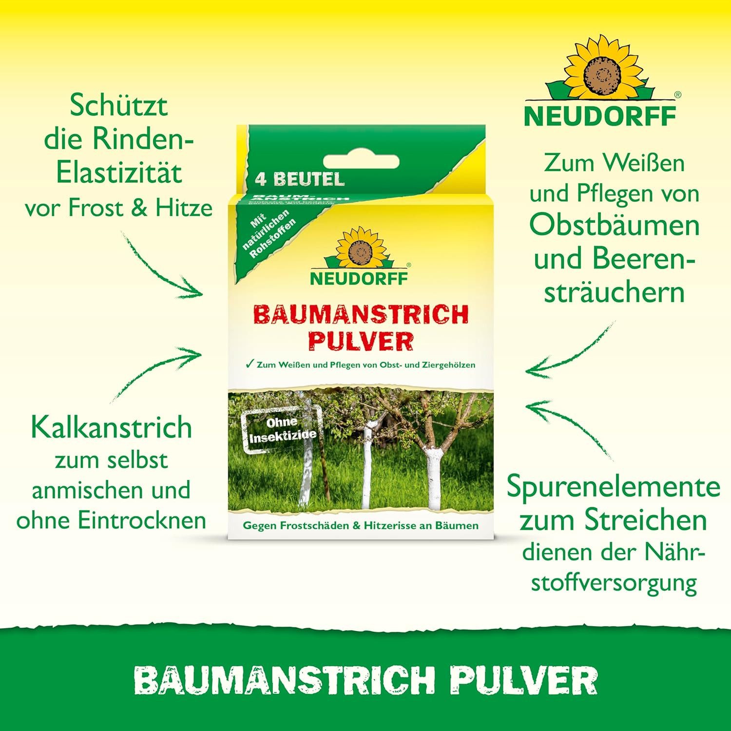 Neudorff Baumanstrich Baumanstrich Pulver, 1 St., Portionsgenau anmischbarer Baumanstrich gegen Frostrisse