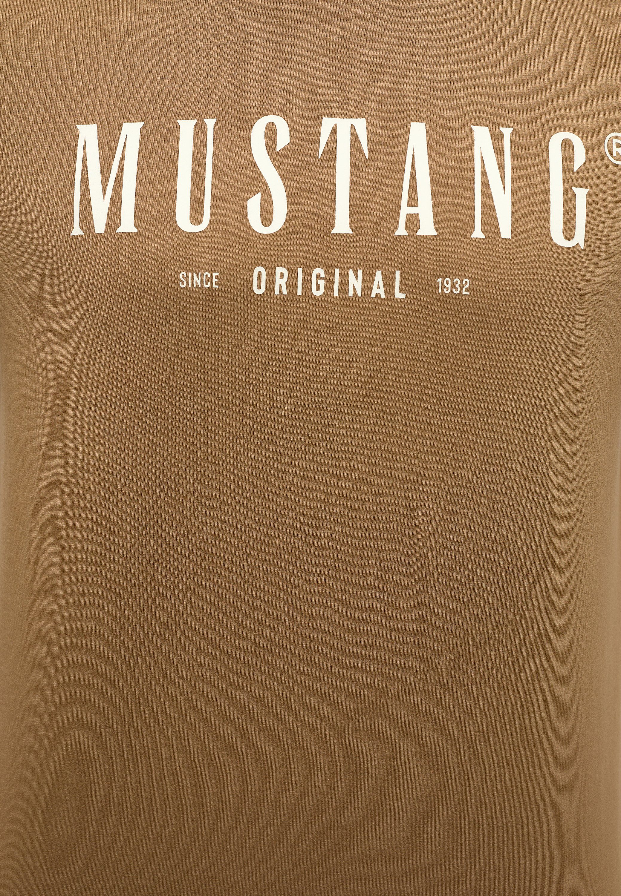 Mustang Kurzarmshirt Print-Shirt MUSTANG hellbraun