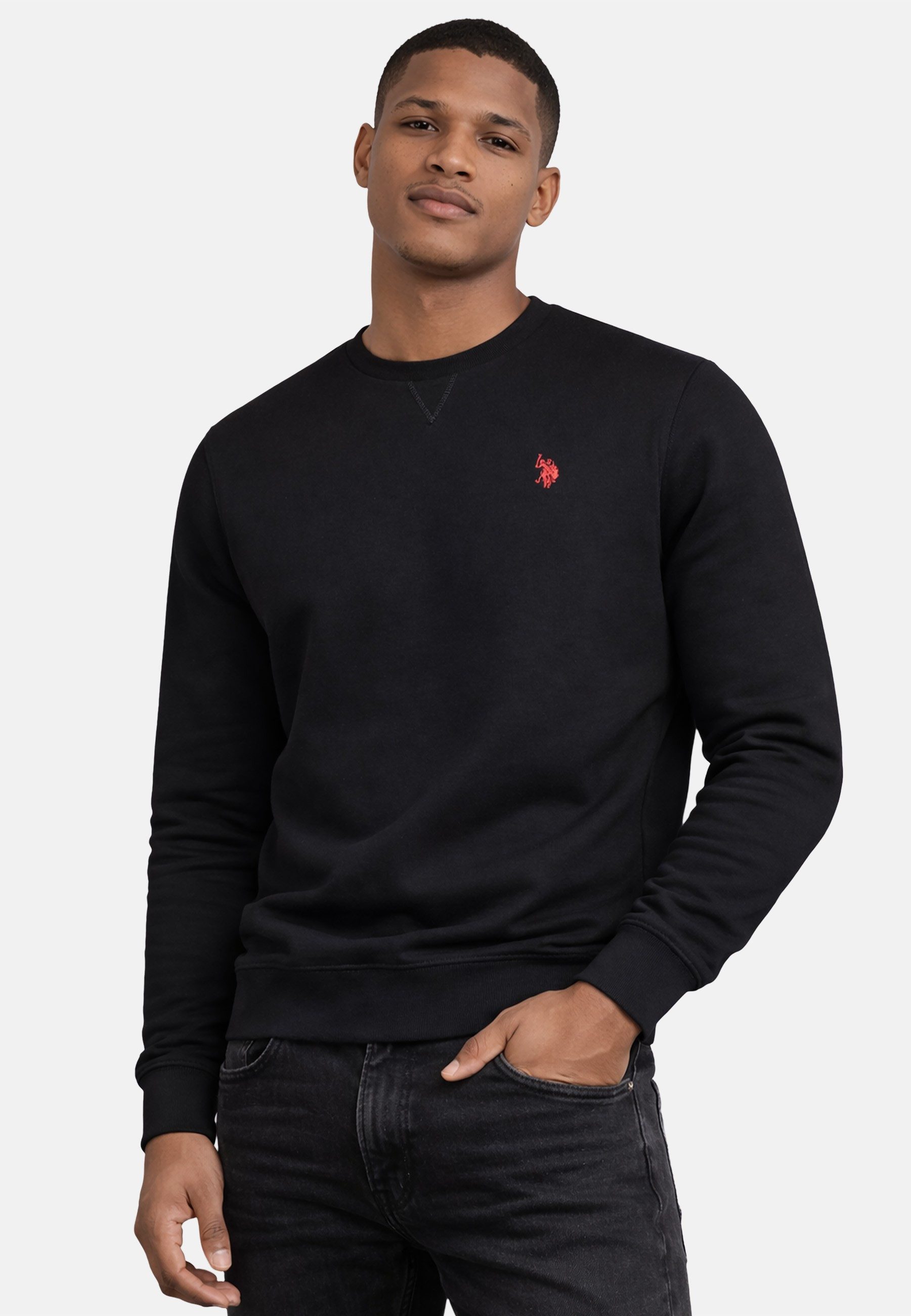 U.S. Polo Assn. Sweatshirt USGennet – Herren Pullover mit Rundhalsausschnitt Klassischer Rundhals, dezente Logo-Stickerei, bequeme Passform