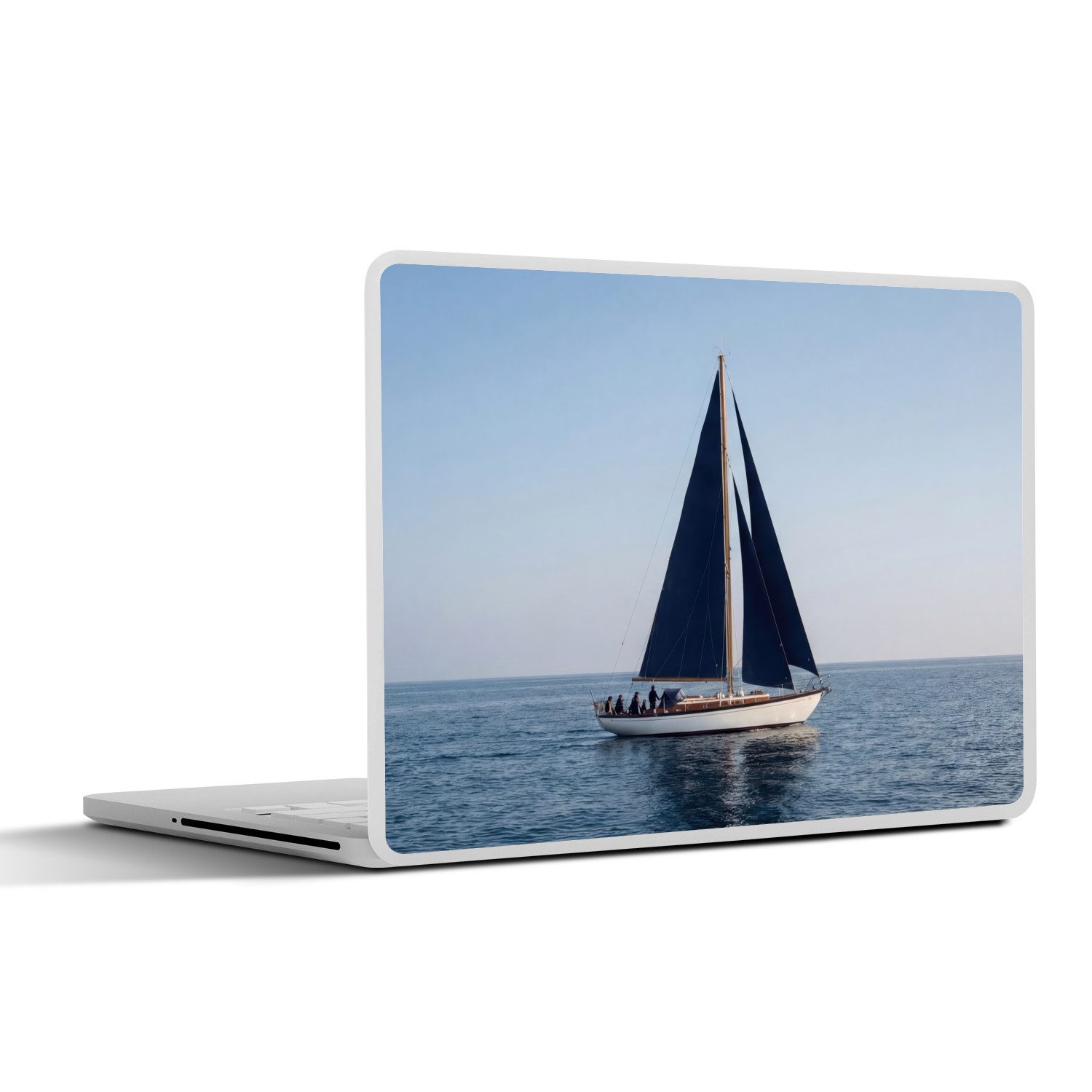 MuchoWow Laptop-Aufkleber Segelboot - Meer - Blau, (1tlg), Laptop Folien Cover, Aufkleber, Sticker, Schutz vor Kratzern, 30x21 cm