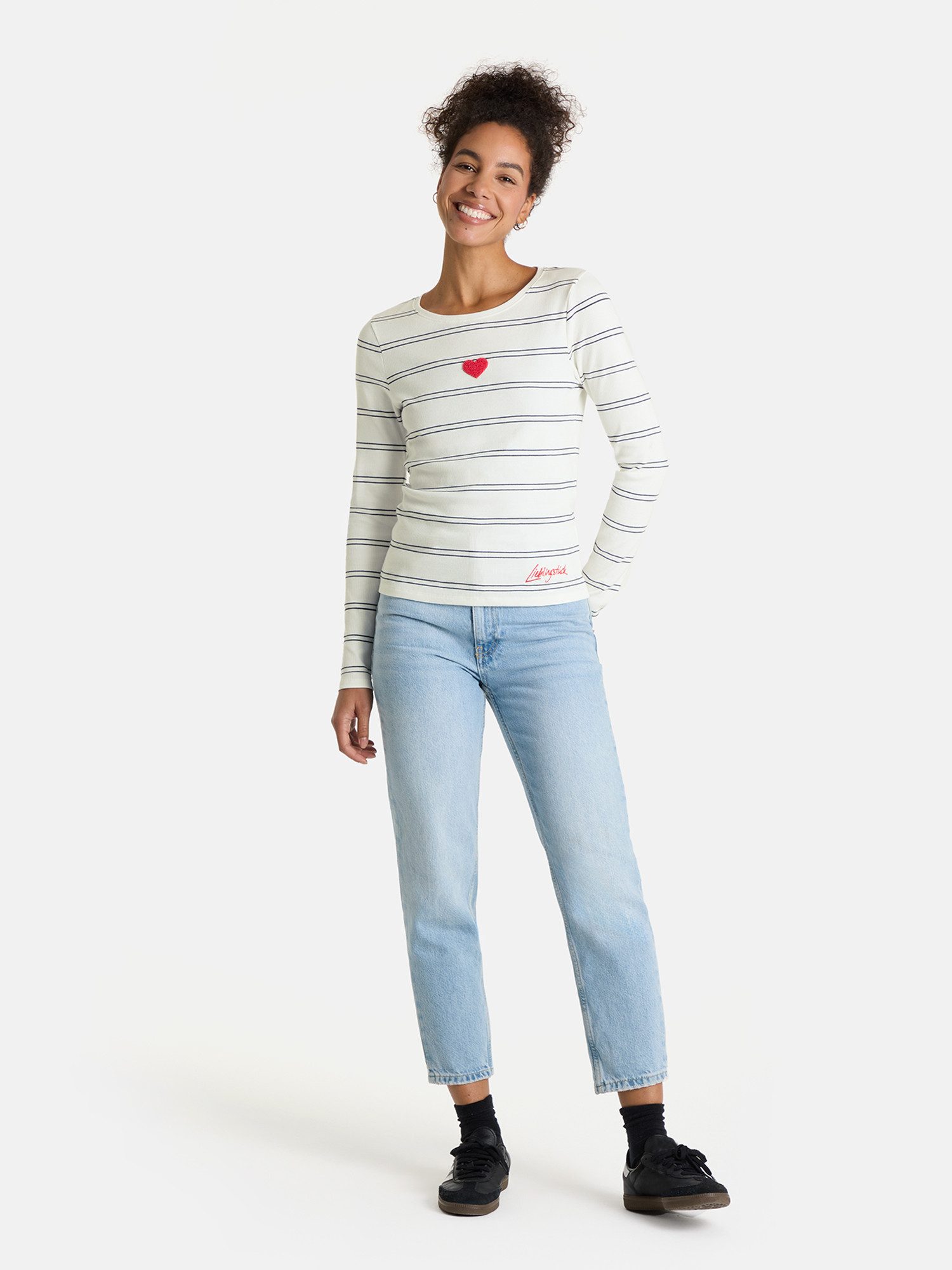 Lieblingsstück Langarmshirt SinaL mit Herzmotiv und Streifen