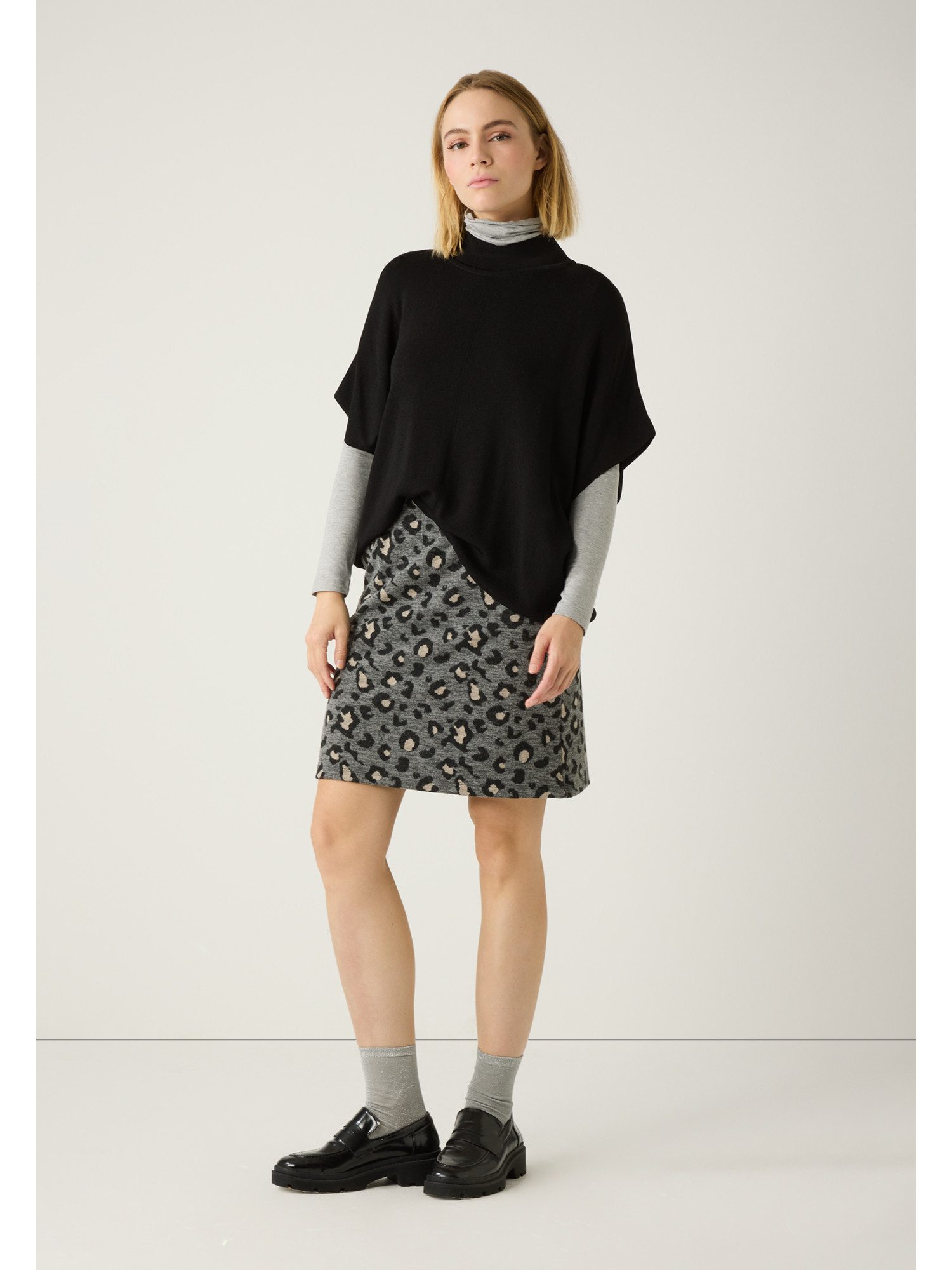 MORE&MORE Strickpullover weiter Kurzarmpullover, Cape-Form günstig online kaufen