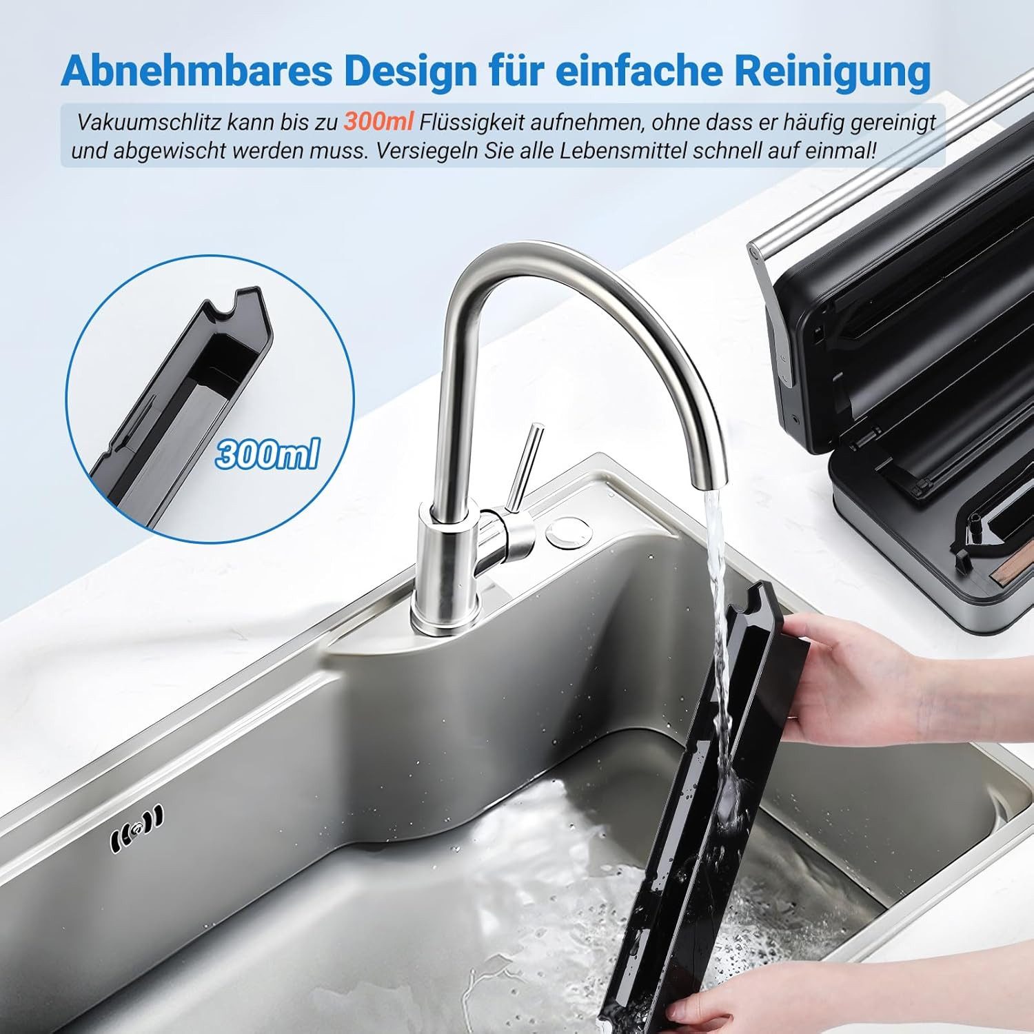 INKBIRD Vakuumierer Doppelpumpe Eingebauter Cutter Roll, 20L/min, geräuscharm, Rollenbreite 500 cm, 150W, Countdown-Anzeige + Überhitzungsschutz