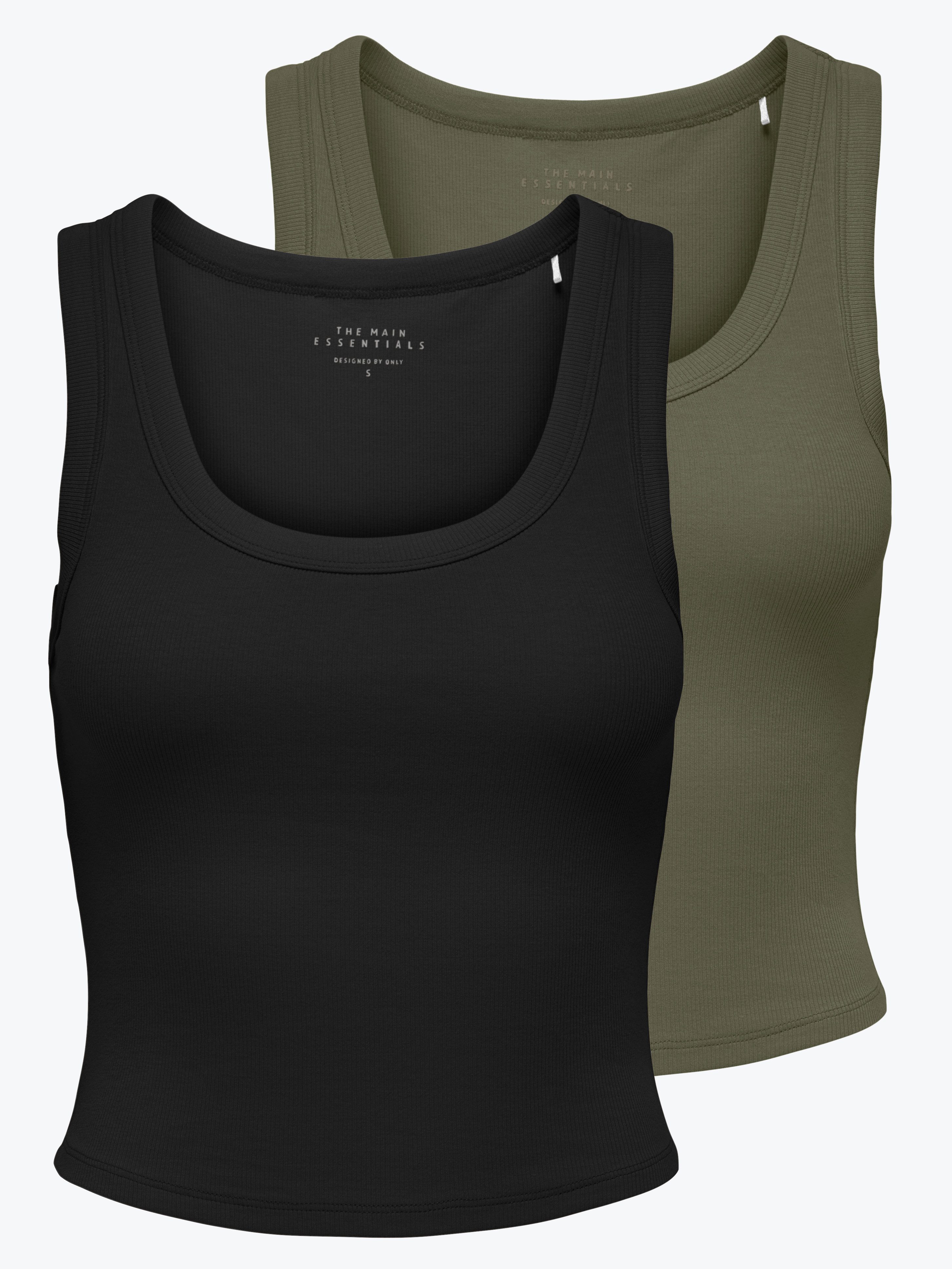 ONLY Tanktop ONLEASY S/L TANK TOP JRS 2 PACK (Packung, 2-tlg) Baumwollmisch günstig online kaufen