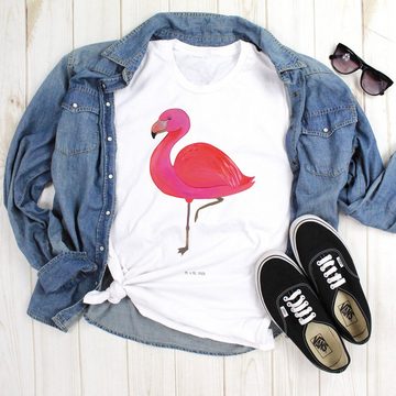 Mr. & Mrs. Panda T-Shirt Flamingo Classic - Weiß - Geschenk, glücklich, Frauen, stolz, rosa, e (1-tlg)