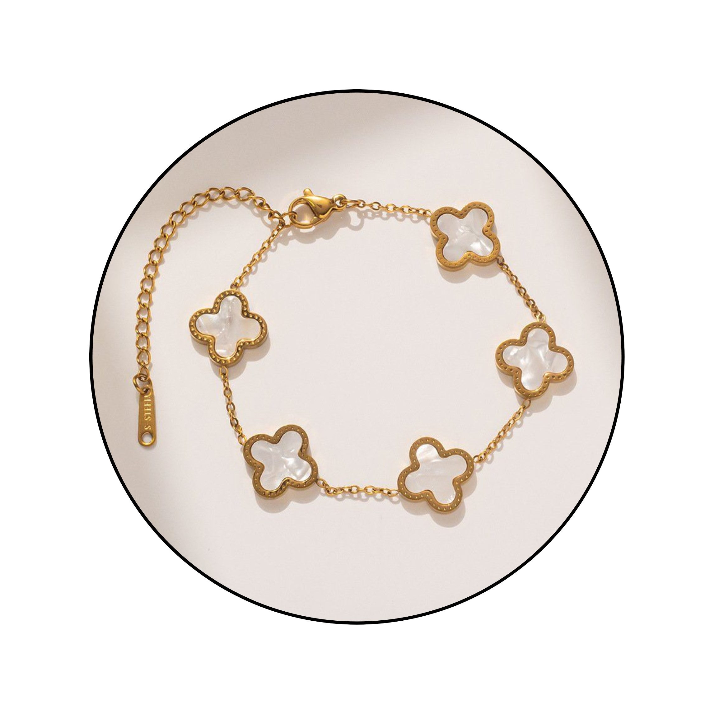 GOLDKLEIN Armband Blume Perlmutt Edelstahl Gold Schmuck, Angebot - inkl. Sc günstig online kaufen