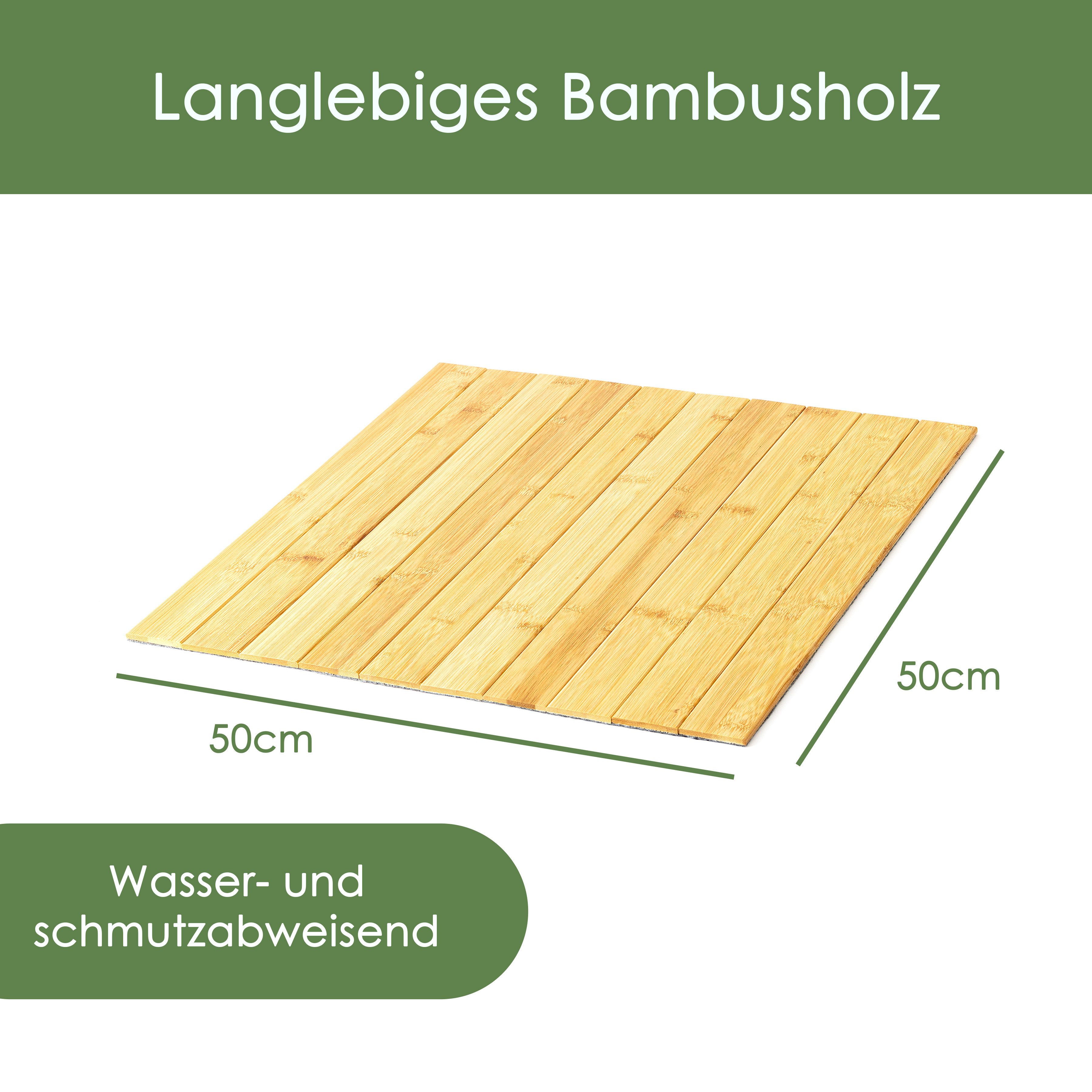HomeBee Badematte Badematte aus Bambus rutschfest, Höhe 7 mm, Rutschfest, F günstig online kaufen