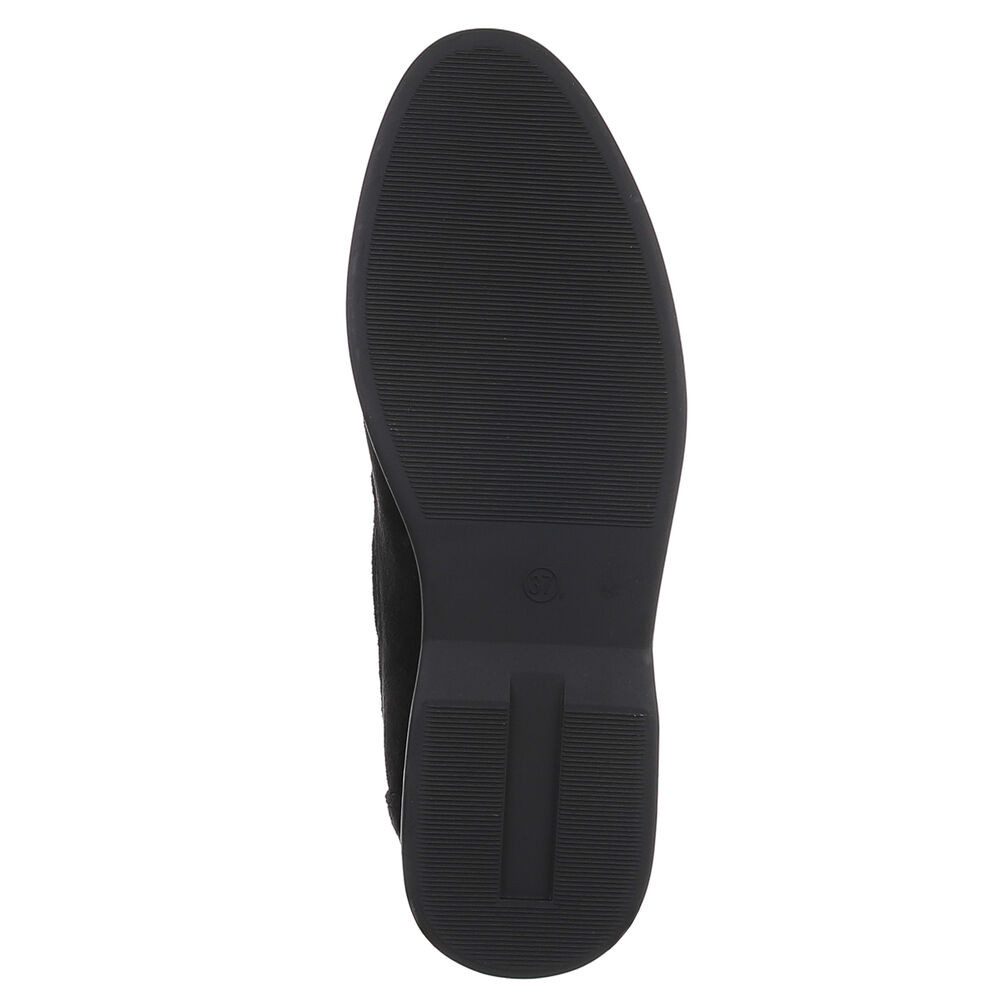 Ital-Design Eleganter Damen Slip-On Schuh mit hohem Tragekomfort Slipper (90927397) Blockabsatz Mokassins in Schwarz