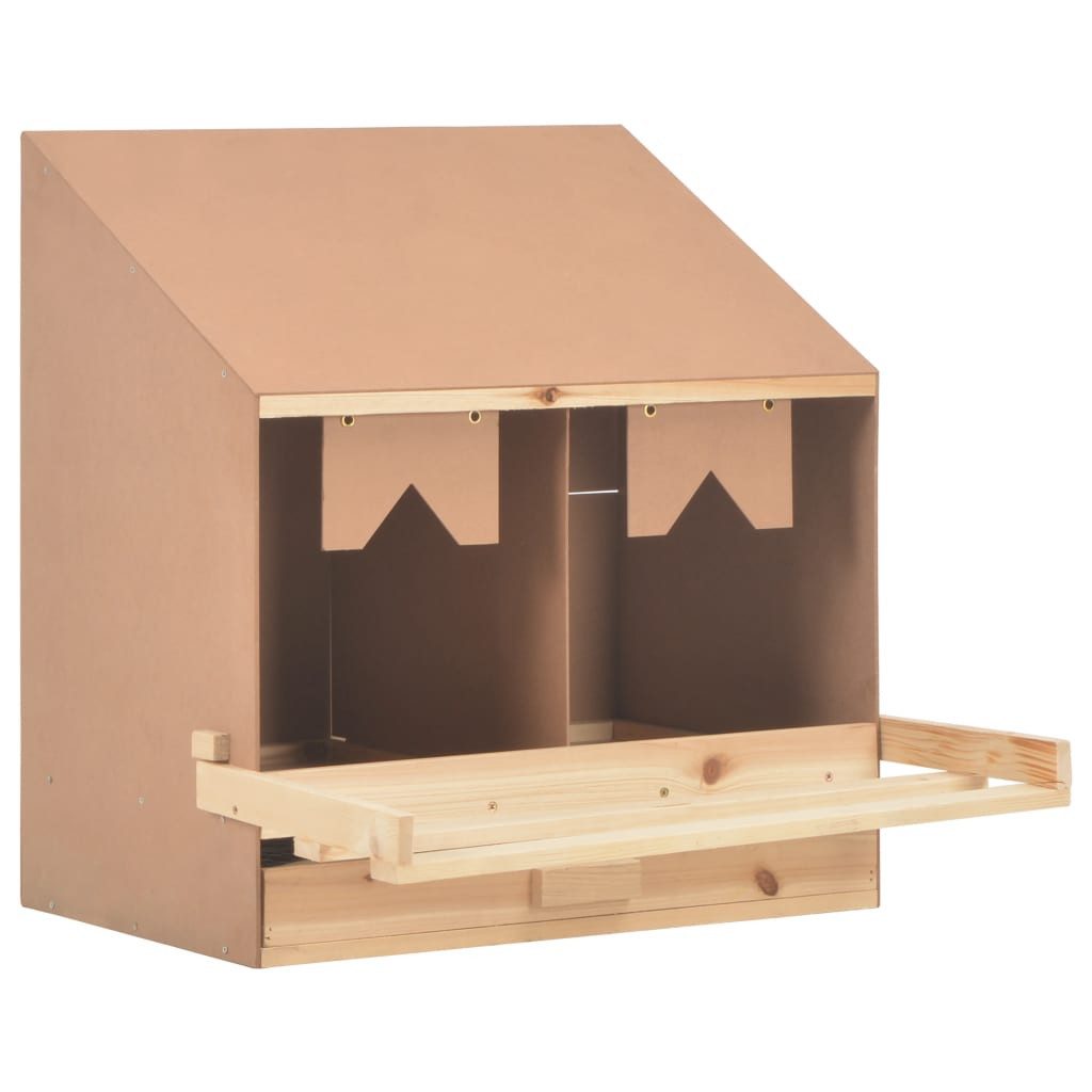 vidaXL Vogelhaus 63 x 40 x 65 cm Legenest Hühnernest 2 Fächer 63x40x65 cm Massivholz Ki
