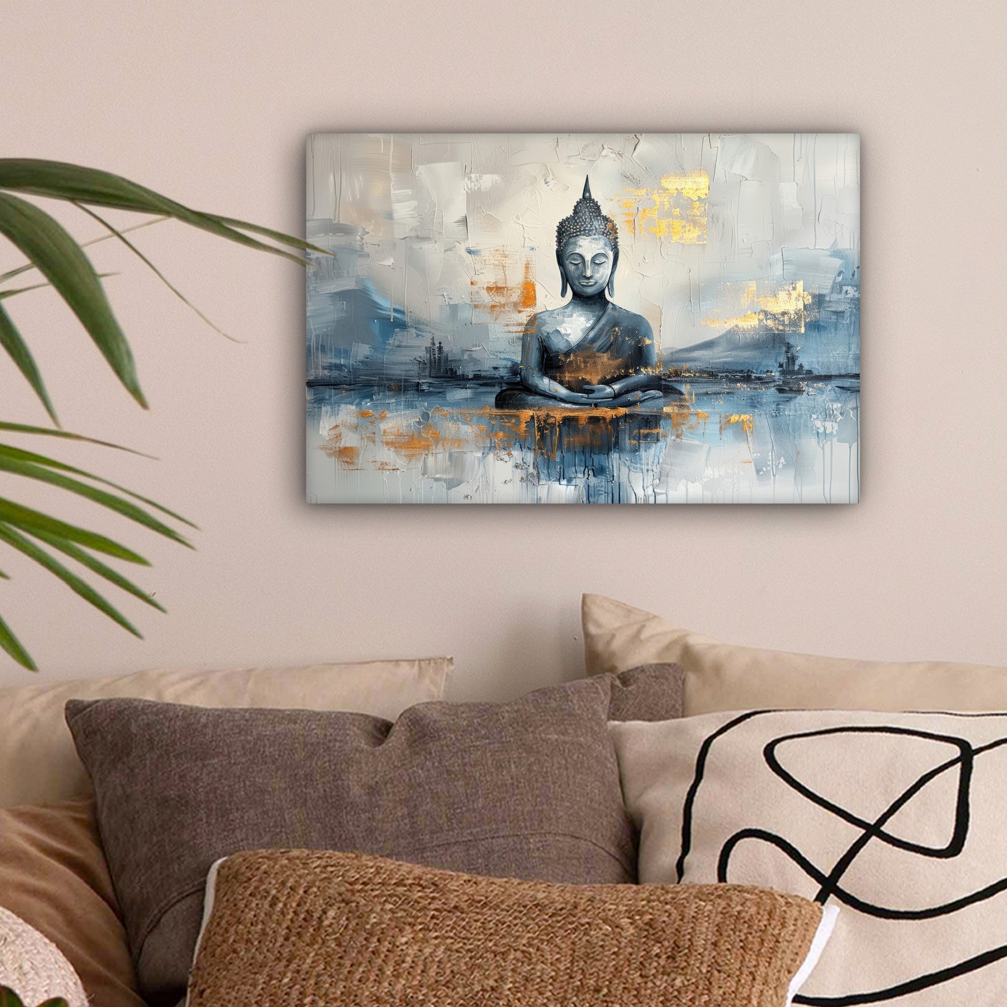 OneMillionCanvasses® Leinwandbild Buddha - Gold - Abstrakt - Modern, Fotodr günstig online kaufen