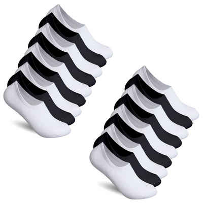 TEXEMP Füßlinge 6 - 18 Paar Invisible Sneaker Socken Damen & Herren Gekämmte Baumwolle (Packung, 18-Paar) Unsichtbar & Rutschfest in den Schuhen